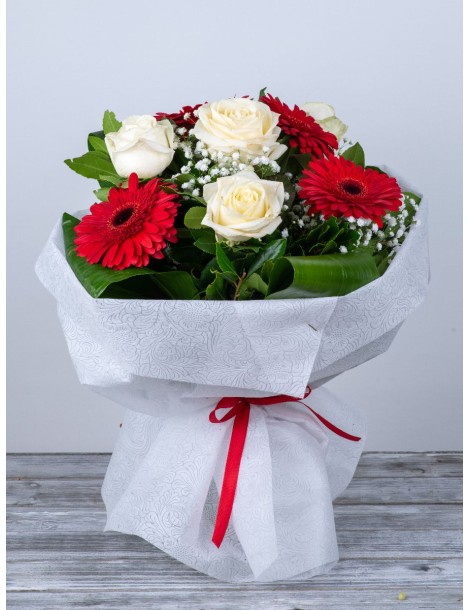 Gerberas and roses bouquet