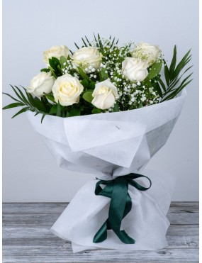WHITE ROSES BOUQUET